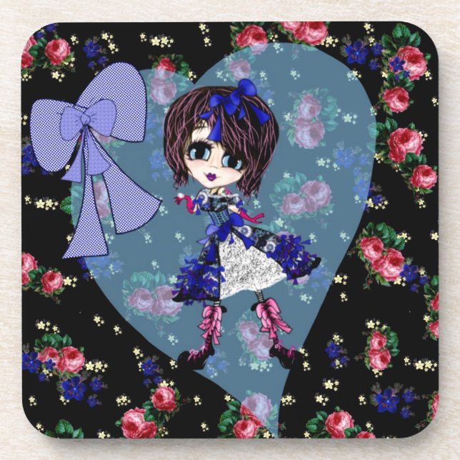 Gothic Lolita Saphire blue girly gifts Coaster (Front)