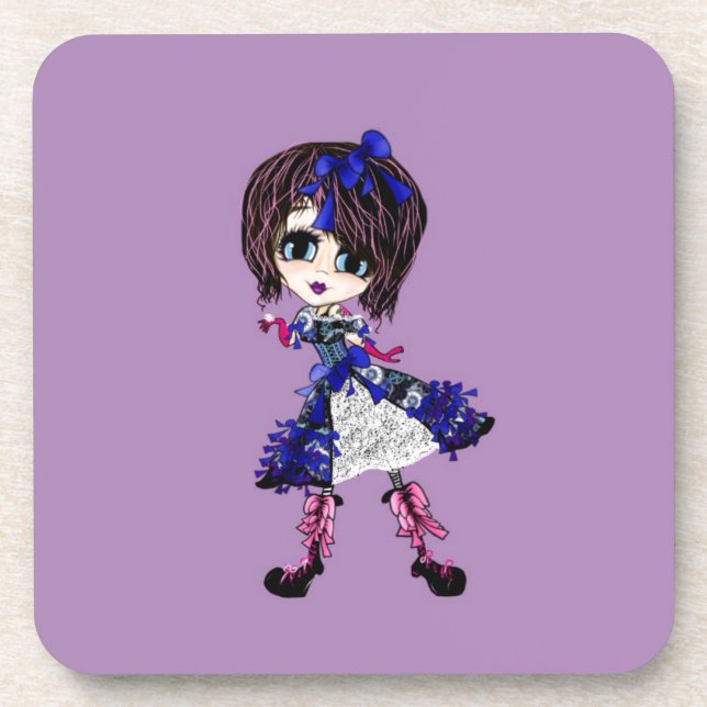 Gothic Lolita Saphire blue girly gifts Coaster (Front)
