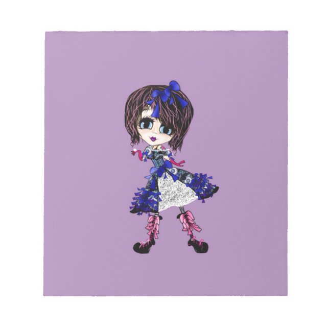 Gothic Lolita Saphire blue girly gifts Notepad (Front)