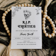 Gothic Love 40th Birthday Invitation, RIP 30's