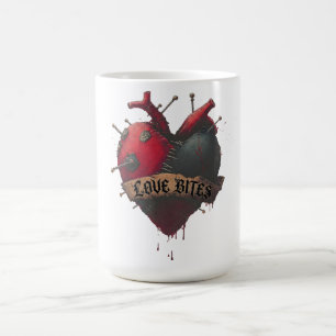 Gothic "Love Bites" Anatomical Heart Illustration Coffee Mug
