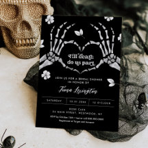 Gothic Love Halloween Bridal Shower Invitation