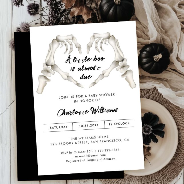 Gothic Love Heart Halloween Baby Shower Invitation (Creator Uploaded)
