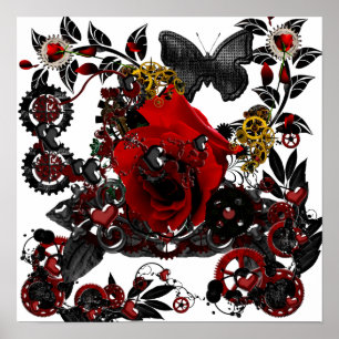 gothic love steampunk funky design poster