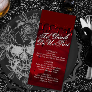 Gothic Luxe   Black and Blood Red Drip Menu