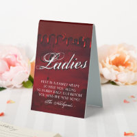 Gothic Luxe | Black and Blood Red Ladies Bathroom