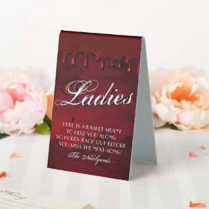 Gothic Luxe   Black and Blood Red Ladies Bathroom