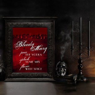 Gothic Luxe   Black and Red Bloody Mary Bar Poster