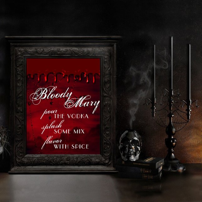 Gothic Luxe | Black and Red Bloody Mary Bar Poster (Creator Uploaded)