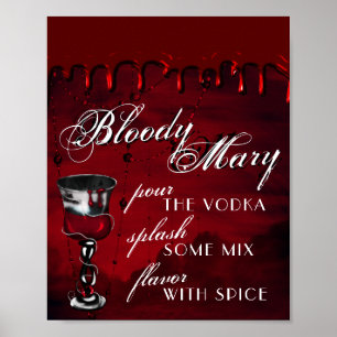 Gothic Luxe   Black and Red Bloody Mary Drink Poster