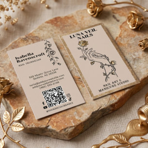 Gothic Luxury Vintage Nail Salon Manicure Studio Business Card