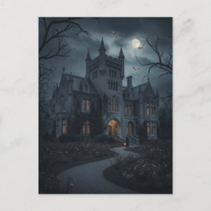Gothic Lyndhurst Mansion, New York Holiday Postcard