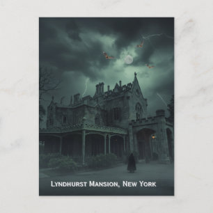 Gothic Lyndhurst Mansion, New York Holiday Postcard