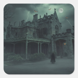 Gothic Lyndhurst Mansion, New York Square Sticker