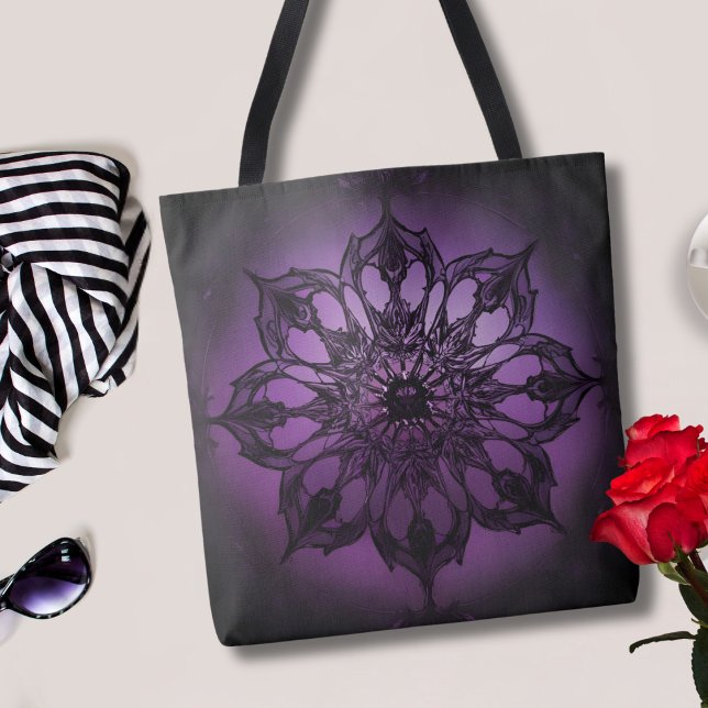 Gothic Mandala Purple Tote Bag (Creator Uploaded)