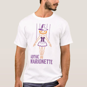 Gothic Marionette Pumpkin Witch Halloween Puppet T-Shirt