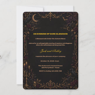 Gothic Masquerade Halloween Party Invitation