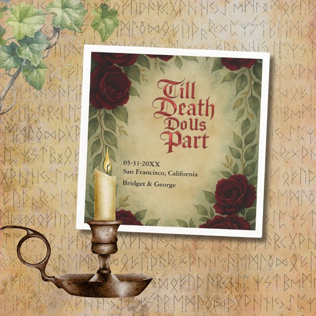 Gothic mediaeval antique vintage rose wedding napkin (Creator Uploaded)