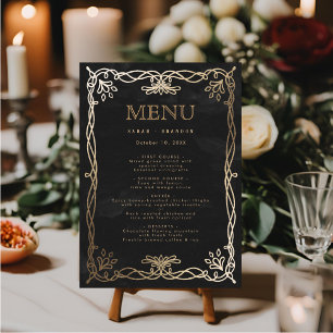 Gothic Mediaeval Gold Ivy Wedding Menu