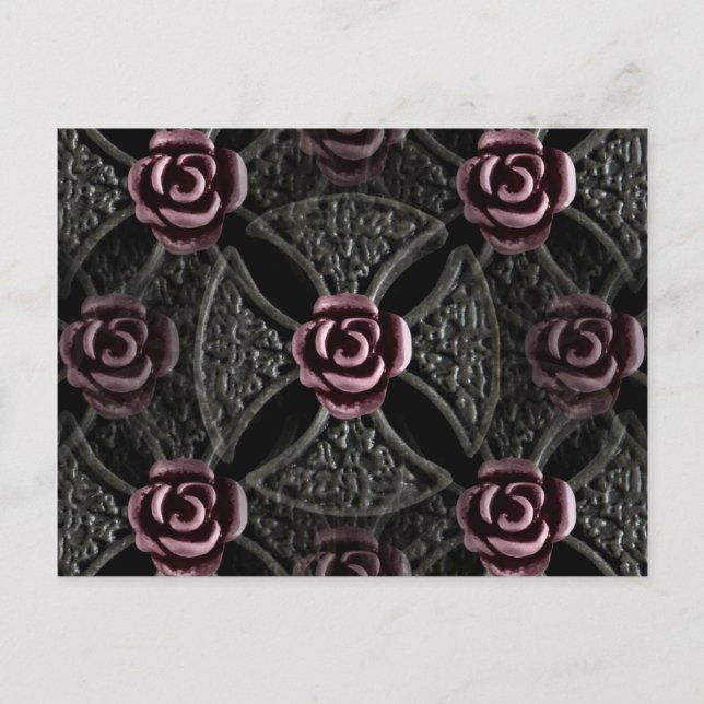 Gothic mediaeval rose cross postcard (Front)