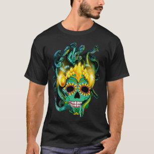Gothic Medusa Sugar Skull T-Shirt
