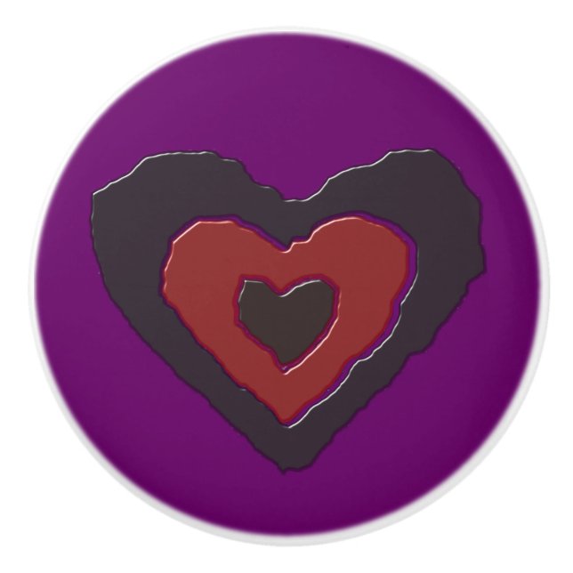 Gothic Melting Love Heart Ceramic Knob (Front)
