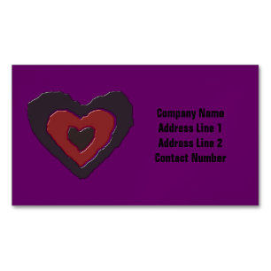 Gothic Melting Love Heart Custom Magnetic Business Card