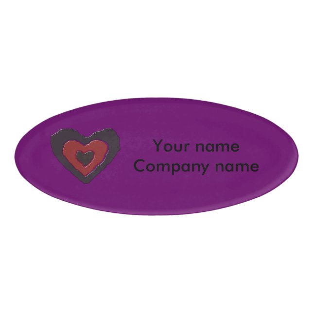 Gothic Melting Love Heart Custom Name Tag (Front)