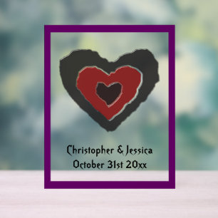 Gothic Melting Love Heart Custom Wedding Acrylic Sign