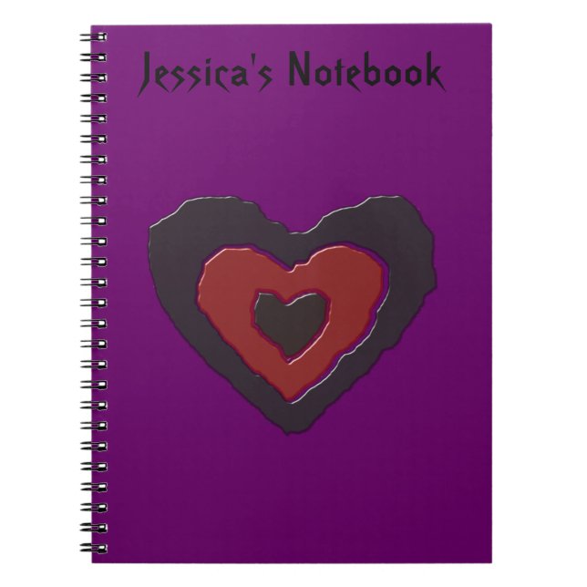 Gothic Melting Love Heart Customisable Notebook (Front)