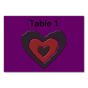 Gothic Melting Love Heart Customisable Tablecard Table Number