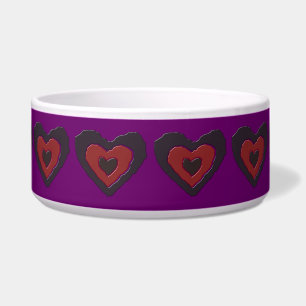 Gothic Melting Love Heart Dog Bowl