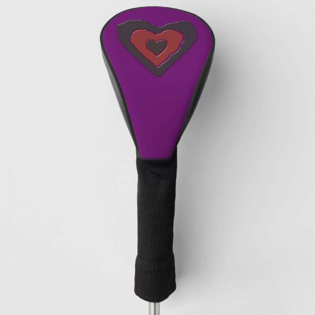 Gothic Melting Love Heart Golf Driver Cover (Front)