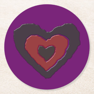 Gothic Melting Love Heart Paper Coasters