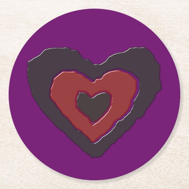 Gothic Melting Love Heart Paper Coasters (Front)