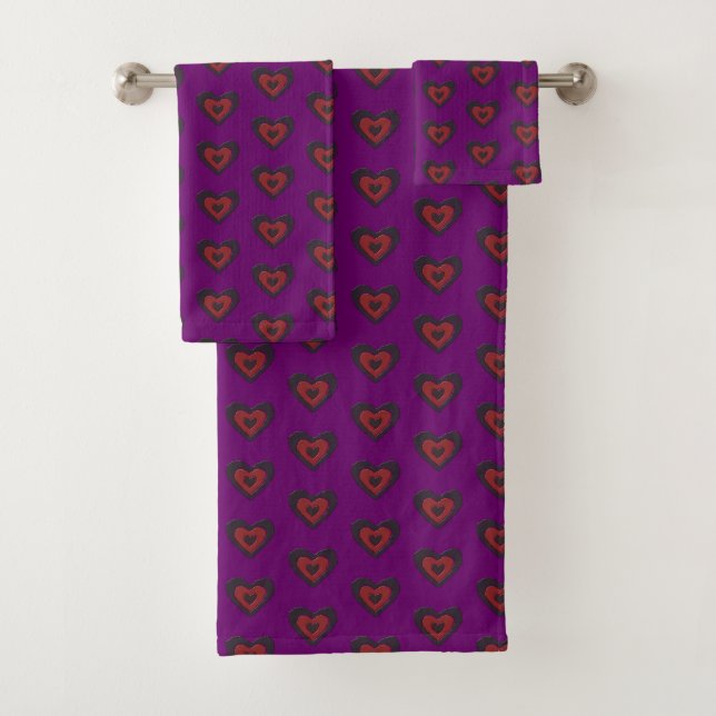 Gothic Melting Love Heart Patterned Towels (Insitu)