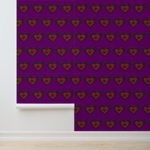 Gothic Melting Love Heart Patterned Wallpaper