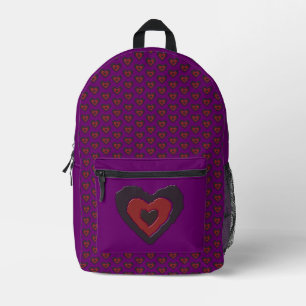 Gothic Melting Love Heart Printed Backpack