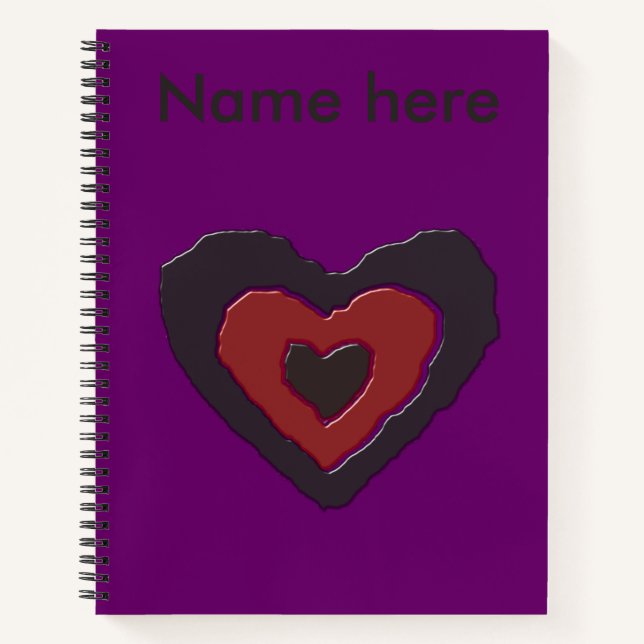 Gothic Melting Love Heart Spiral Notebook (Front)