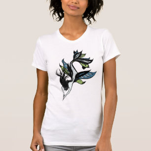 Gothic Mermaid Beautiful Blue Green Ink Drawing T-Shirt