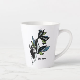 Gothic Mermaid Beautiful Ink Drawing Name Latte Mug
