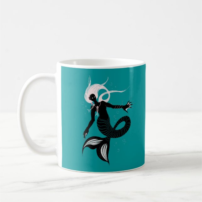 Gothic Mermaid Dark Fantasy Sea Creature Coffee Mug (Left)