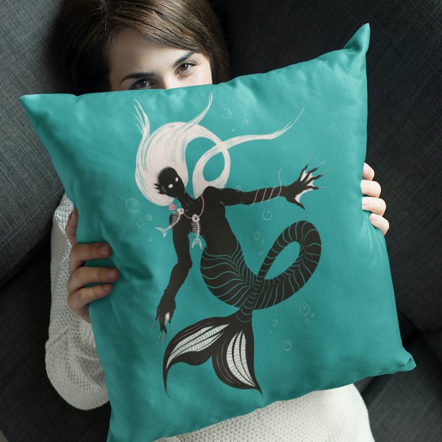 Gothic Mermaid Dark Fantasy Sea Creature Cushion (Creator Uploaded)