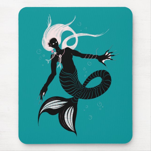 Gothic Mermaid Dark Fantasy Sea Creature Mouse Pad (Front)