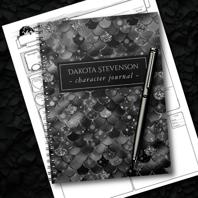 Gothic Mermaid | Dark Goth but Girly Black Scale Notebook (Creator Uploaded)