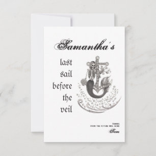 Gothic Mermaid Last Sail Veil Bachelorette Party Thank You Card
