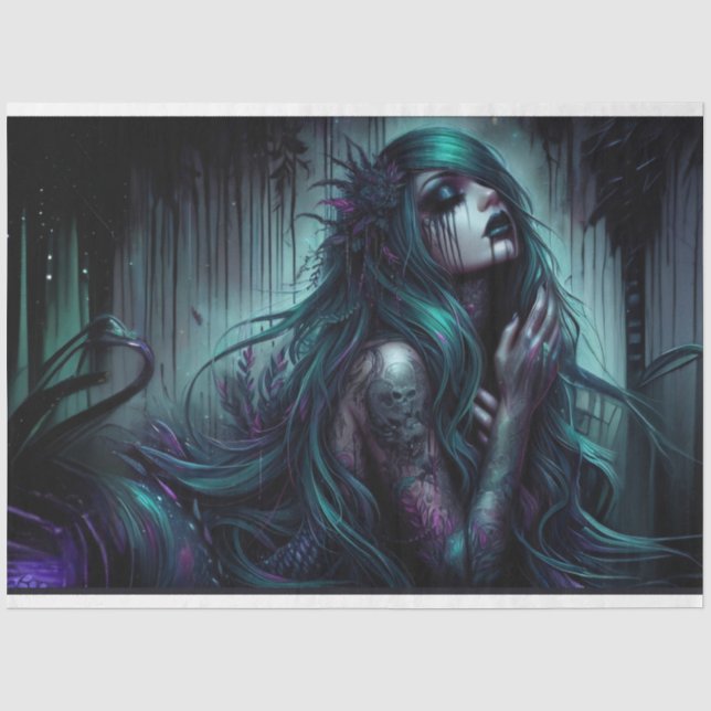 Gothic Mermaid Princess Tissue Paper (Front)