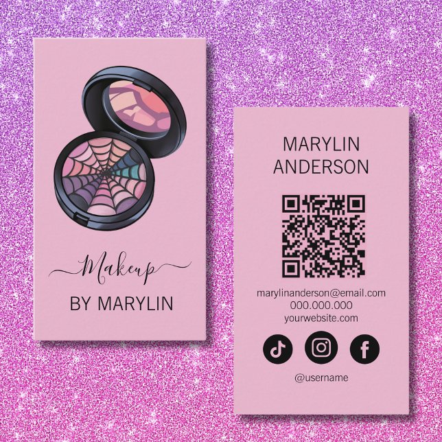 Gothic Minimal Compact Powder Makeup  Business Card (Creator Uploaded)