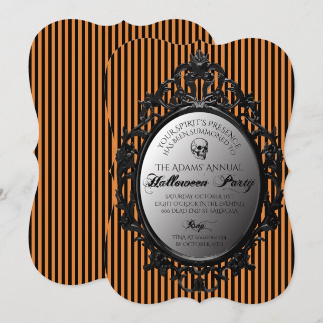Gothic Mirror Halloween Party Invitation (Front/Back)