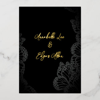 Gothic Monarch Foil Wedding Invitation